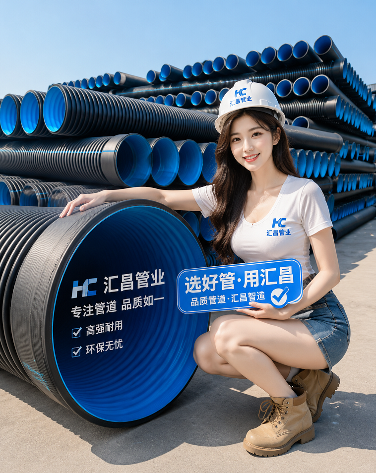 HDPE波纹管施工全流程指南：从安装到验收的权威解答 在市政排水、排污及农村水环境改造工程中，HDPE双壁波纹管凭借其耐腐蚀、柔性好、使用寿命长等优势，已成为行业首选管材。然而，再优质的产品也离不开规范化的施工。作为一家深耕市政管道领域20余年的专业解决方案提供商，汇昌管业结合海量工程实践经验，为您整理了一份从沟槽开挖到竣工验收的标准化作业指南，助您打造零缺陷的良心工程。 一、HDPE波纹管怎么安装？（安装手册） HDPE波纹管的规范化安装，是保障管网系统密封性与抗压能力的基础。施工团队需严格遵循以下五步核心流程： 沟槽开挖：严格依据设计图纸放线，确定沟槽的基底宽度与标高。基底的平整度至关重要，必须清除碎石、树根等尖锐硬物，防止管道局部受力破损。 管道铺设：利用吊带或人工将管材平稳放入沟槽，沿水流方向逐根铺设。此环节需注意管口对齐，轴线偏差需控制在规范允许范围内，严禁生拉硬扯导致管道扭曲变形。 连接作业：常规采用承插式密封圈连接或热熔对接。承插连接时，需清洁沟槽并涂抹润滑剂，确保密封圈无翻转；若需热熔连接，则要精准控制加热温度与时间。 固定支撑：在管道三通、弯头及末端等受力集中点，应浇筑混凝土支墩提供刚性约束，消除试压或回填时因推力造成的接口脱开风险。 沟槽回填：管道安装并检验合格后，应立即进行回填以稳固管位，防止曝晒和浮管。 汇昌管业专业提示：安装是“三分材料，七分施工”的集中体现。汇昌管业不仅提供超国标品质的HDPE波纹管，更可随货配备详细的《安装指导手册》，并应项目需求派遣工程师深入一线进行免费技术交底，从源头规避施工隐患。 二、管道回填有什么要求？（回填技术要求） 回填土施工堪称管道工程的“保护层”，野蛮回填是导致管道变形开裂的头号杀手。回填作业必须讲求分层、对称与密实： 优选回填料：管底腋角及管顶以上500mm范围内，必须使用中粗砂或过筛细粒土。严禁夹杂粒径大于40mm的碎石、砖块、冻土及有机杂质。 分层夯实：必须分层回填碾压，每层虚铺厚度不宜超过300mm。应采用轻型夯实机具对称作业，做到管道两侧同步回填，防止管道因侧压不均而移位。 基础与管区回填：沟槽底部通常需铺设100-150mm厚的砂砾垫层，对软土基座进行改良。管区（管身周围）的压实度应达到95%以上，以提供足够的侧向支撑刚度。 特殊地质处置：若遇淤泥质土等软弱地基，需先行抛石挤淤或换填级配砂石。具体应对方案可参照本指南第九条的详细说明。 汇昌管业专业提示：回填工艺直接影响管道的蠕变寿命。汇昌管业依托庞大的工程数据库，能为您提供极具针对性的回填土级配曲线建议，确保管土系统的长期稳定。 三、HDPE管道闭水试验怎么做？（试验检测指南） 污水管道严禁渗漏，闭水试验是检验管道安装严密性的“试金石”，必须在回填前完成： 试验准备：试验管段两端用堵板密封，预留注水孔与排气孔，并在高点安装排气阀，保证水流顺畅无气囊。试验段长度通常不超过500米。 注水与浸泡：向管内缓慢注水，同时排出空气。充满水后需浸泡24小时以上，使管身与接口充分润湿，消除因管材吸湿引起的表观渗漏误判。 恒压观测：将水位加至设计水头（通常为上游检查井井口高程），稳压观测至少30分钟。需安排专人检查接口及管身有无“冒汗”、线流等渗漏现象。 合格判定：在恒压期间，实际观测的渗水量不得大于规范允许值（如Q=0.0046D）。直观检查无任何滴漏、水位无明显连续下降即为合格。 汇昌管业专业提示：闭水试验是工程验收的关键节点。汇昌管业可提供便携式闭水试验堵头设备租赁服务，并协助施工方进行自检预判，确保一次性通过监理验收。 四、波纹管沟槽开挖尺寸？（开挖尺寸表） 合理的沟槽断面既能保证作业安全，也能大幅降低开挖与回填土方量。以下为一般粘性土质下的参考开挖尺寸表（具体须遵循《给水排水管道工程施工及验收规范》执行）： 管径DN（mm） 沟槽底宽（mm） 最小覆土深度（mm） 建议边坡坡度（H:D） 200 600 700 1:0.50 400 800 700 1:0.75 600 1000 700 1:1.00 800 1200 1000 1:1.00 汇昌管业专业提示：安全是进度的前提。汇昌管业技术团队可结合地质勘探报告，为您出具最优化的沟槽开挖断面设计咨询，在保障施工安全的同时节省材料与人工成本。 五、HDPE管热熔焊接方法？（焊接工艺指南） 对于大口径HDPE增强管道的连接，热熔对接焊是实现“管体一体化”的最可靠方式： 管口清洁与铣削：使用铣刀盘切削管口端面，直到出现均匀连续的长条状切屑，确保两端面平行、无污。 加热板调温：将电热板升温至210℃-230℃的PE推荐焊接温度，并清洁板面残留焦化物。 端面熔化：将管材以规定的压力压在加热板上，卷边达到1-2mm厚度时，卸压进入吸热阶段。 切换与熔接：迅速撤出加热板，在最短切换时间内合拢管口，并按曲线逐步加压至规定锁紧力，期间严禁碰撞。 保压冷却：保持焊接压力不变，自然冷却至焊缝完全硬化。冷却后检查双翻边是否均匀圆润，无气孔夹渣。 汇昌管业专业提示：焊接质量是由设备与熟练度决定的。汇昌管业拥有全系列数控热熔焊机，可提供“设备+操作手”的打包服务，并开设技术培训班，为合作商培养持证焊接技工。 六、管道试压标准是多少？（试压规范） 压力管道的强度与严密性试验，是管网生命线的最后一道防线： 试验压力：对于压力输水HDPE管，试验压力通常取工作压力的1.5倍，且管材设计安全系数要覆盖该压力值。对于波纹排污管，通常进行闭水严密性试验。 稳压标准：强度试验需稳压30分钟，严密性试验需稳压1小时以上。在此期间，压力降不得超过0.05MPa，且管体未出现塑性变形。 综合判定：除压力数值外，必须检查所有接口、阀门、配件连接处，无任何泄漏、无异常位移方为合格。 汇昌管业专业提示：稳定的压力表现是管网安全的底气。汇昌管业生产的PE压力给水管及HDPE波纹管均经过严格的出厂水压抽检，并提供驻场试压技术支持，杜绝管材本身的试压风险。 七、HDPE管质量怎么鉴别？（质量鉴别指南） 面对鱼龙混杂的市场，掌握“一看二闻三检测”的鉴别方法，能有效避免劣质管流入场： 感官判断：优质HDPE波纹管内外壁光滑，呈自然的黑色或蓝黑色，无刺鼻气味。若颜色灰暗、表面布满“麻点”或气泡，多为回收料制品。 物理密度：纯正HDPE原料制成的管材密度在0.94-0.96g/cm³之间，手感沉重；添加大量碳酸钙的劣质管密度会偏高，但韧性奇差。 力学复检：截取样条进行弯折，优质管弯折180度不断裂；做落锤冲击，坑壁无贯穿性裂纹。可送检第三方实验室复测环刚度和拉伸屈服强度是否达标。 燃烧验证：优质HDPE燃烧呈淡蓝色火焰，滴落物为蜡状，气味如蜡烛；劣质管因掺有杂料，会产生黑烟、拉丝及刺鼻恶臭。 汇昌管业专业提示：品牌即是质量的保障。汇昌管业作为“高新技术企业”和“湖南名牌”产品，坚持全新料生产，每一根管材均可提供第三方权威检测报告与产品追溯码，让劣质管无所遁形。 八、管道渗漏怎么处理？（维修处理方案） 管网运行中若突发局部渗漏，可采用分级响应策略进行应急抢修： 精准定位：停止过水，查明是因外力破坏还是接口脱开。可使用地质雷达或脉冲声波仪辅助定位暗漏点。 清理作业面：将破损点周围的泥水、油污彻底清理干净，打磨出新鲜无氧化的作业表面，并用酒精或丙酮擦拭。 快速修补：对于小于10mm的砂眼或划痕，使用专用的PE修补焊条配合热风枪进行堵焊；对于短裂缝，可采用“电熔修补马鞍”或“密封钢带+密封胶”加压紧箍。 更换管段：若破损严重或变形严重，须立刻停水，切除受损管段，加装双承套筒或法兰柔性接头更换新管。重新操作后务必进行二次打压或闭水验证。 汇昌管业专业提示：应急抢修，兵贵神速。汇昌管业建立了全天候应急响应通道，现货供应各种规格的抢修接头、修补焊条和电熔套筒等专用配件，实现今日报修、明日到货，最大程度缩短工期。 九、不同地质管道施工要点？（特殊地质施工） 特殊地质条件对施工方案的定制化要求极高，须因地制宜： 软土地基（淤泥/流沙）：重点解决承载力不足。推荐采用打松木桩、换填1米级配砂石或铺设土工格栅进行复合地基处理，增大基床系数。 山区及高回填：地形起伏大，应减少陡坡段的应力集中，沿坡面设置分级跌水或镇墩。石方段必须超挖并做砂砾垫层，严防管身与棱角岩石点接触。 水域穿越：采用围堰导流明挖或非开挖定向钻进。非开挖工艺需选用具有高环刚度、抗拉脱的HDPE缠绕增强管（克拉管），其承插接头可承受钻机回拖的巨大拉力。 汇昌管业专业提示：复杂的工况需要专业的定制方案。汇昌管业拥有针对软基、高填方、水平定向钻等工况的产品矩阵及深化设计能力，能够输出从管材选型到地基处理的整套咨询意见。 十、管道竣工资料怎么做？（竣工资料模板） 完善的竣工资料是项目顺利移交与审计结算的核心凭证，务必随实体工程同步整理： 施工技术文件：含图纸会审纪要、施工组织设计、技术交底记录、开工及竣工报告。 过程管控记录：沟槽开挖验槽记录、管道安装及隐蔽工程验收记录、焊接施工记录。 检测试验报告：原材料及构配件质量证明（汇昌管业提供）、回填土压实度检测报告、闭水试验/试压报告。 竣工与影像：绘制详尽的管道竣工平面图和纵断面图，并附现场关键工序的彩色影像资料。 汇昌管业专业提示：资料也是产品的一部分。凡采用汇昌管业产品的工程，我们均会随货提供完整的材质合格证、检测报告及厂家资质文件汇编，并协助施工方审核资料完整性，助力工程满分验收。 结语 HDPE波纹管工程的质量，始于一张合格的产品出厂单，精于一套严苛的现场施工标准，终于一份完美的竣工资料。湖南汇昌管业有限公司（https://www.huichangguanye.com ），作为一家集设计、生产、销售、技术指导于一体的源头厂家，始终致力于为市政、建筑、交通、通信及农业灌溉五大领域提供**“一站式”排水解决方案**。无论您是寻求大规模集中采购，还是需要特殊地质下的专项施工技术援助，汇昌管业的资深工程顾问团队随时待命，用我们的经验，为您的标杆工程保驾护航。