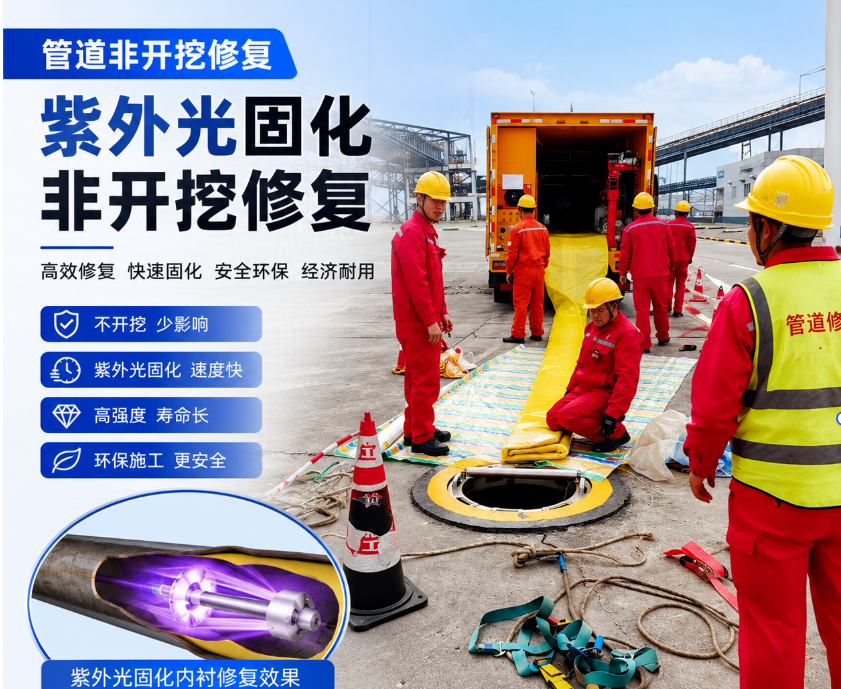 长沙地下管道坏了不用挖路？紫外光固化非开挖修复到底靠不靠谱？