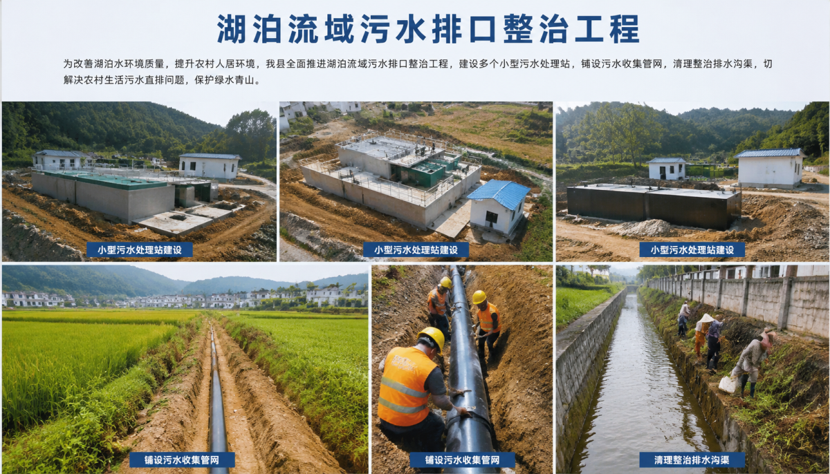 大通湖流域5898万排污口整治：30处排口+16座处理站+24km管网，分散乡镇污水收集的管材选型逻辑