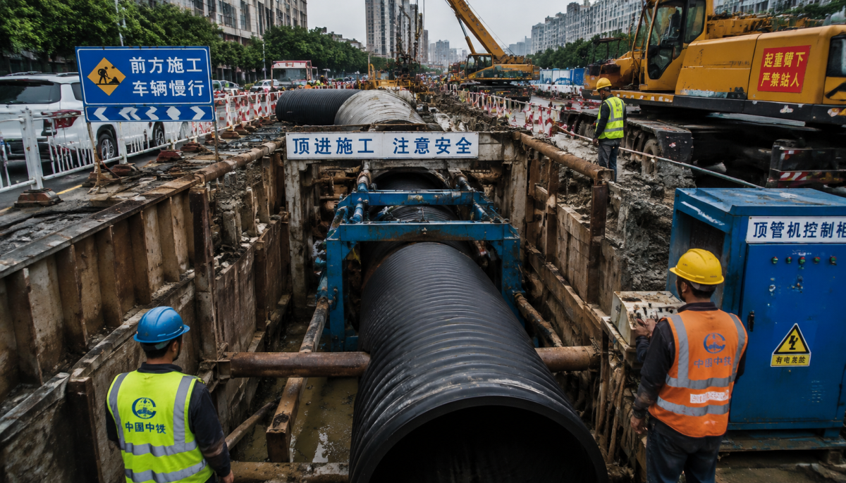 防水排涝管道选型：顶管段1440米，管材扛不住轴向推力等于白铺