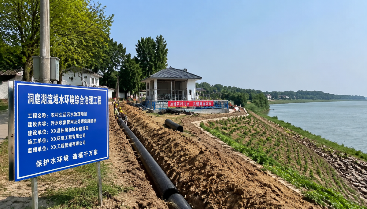 南洞庭万子湖3765万水污染治理：8719米截污纳管穿越4个镇街，分散乡镇的管材选型有三重考验