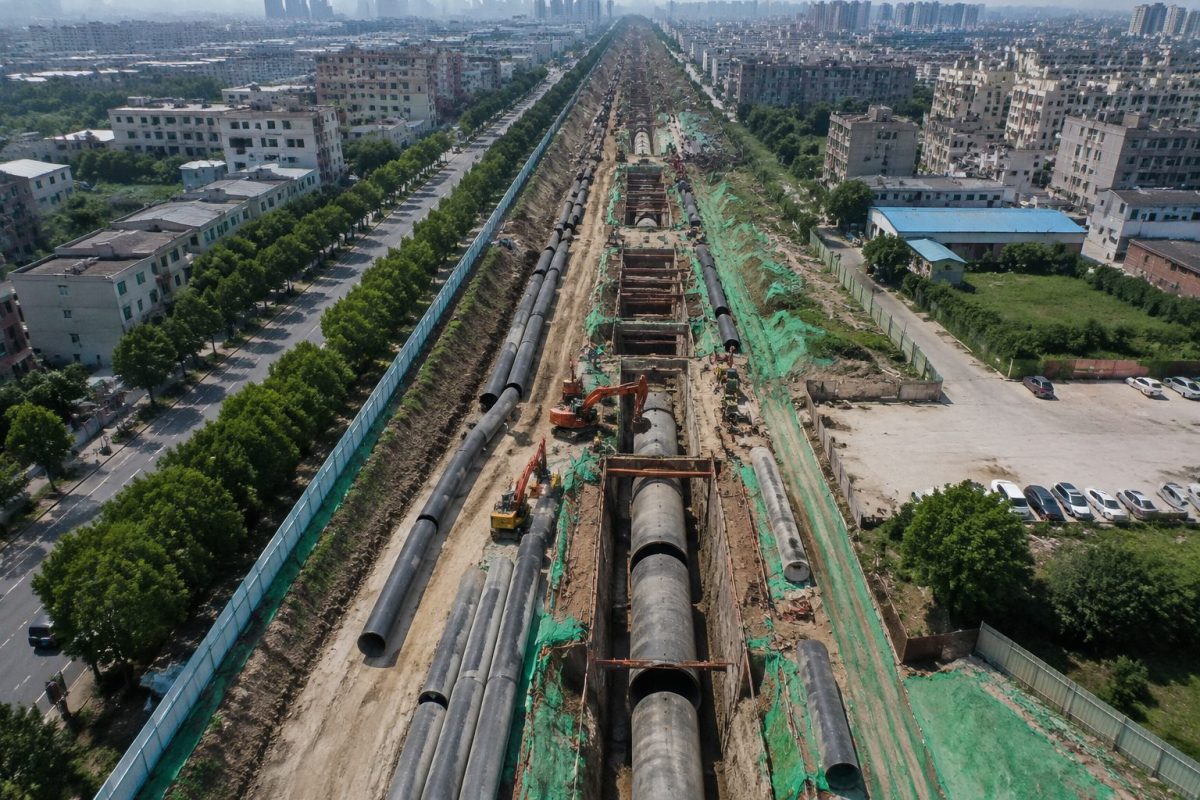 城市地下供水管网改造工程施工示意