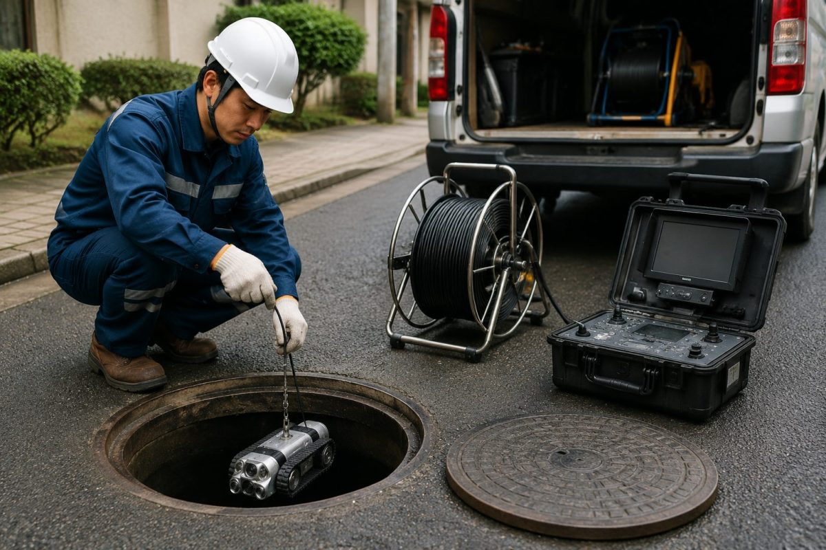 小口径管道巡检机器人投放至检查井