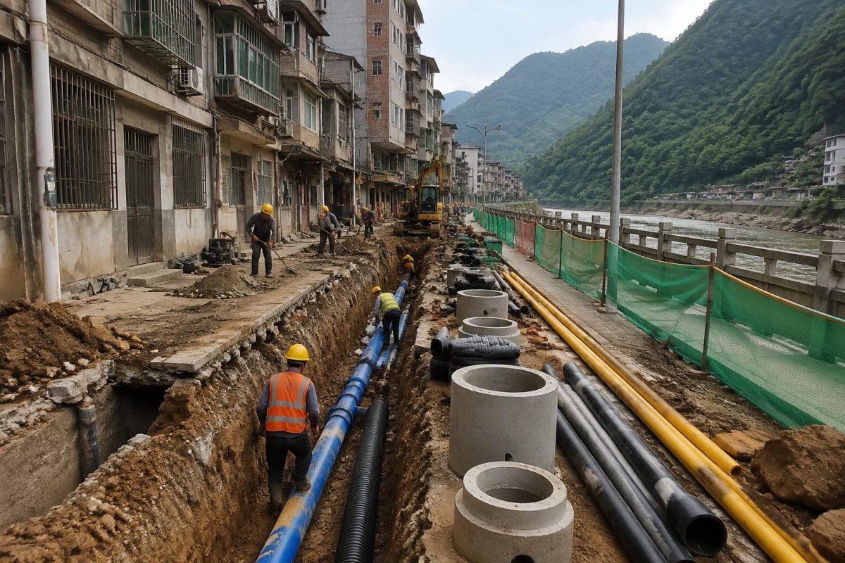 金洞沿河片区1200万元老旧小区改造：山地多系统管网，为什么不能按一张材料清单交付