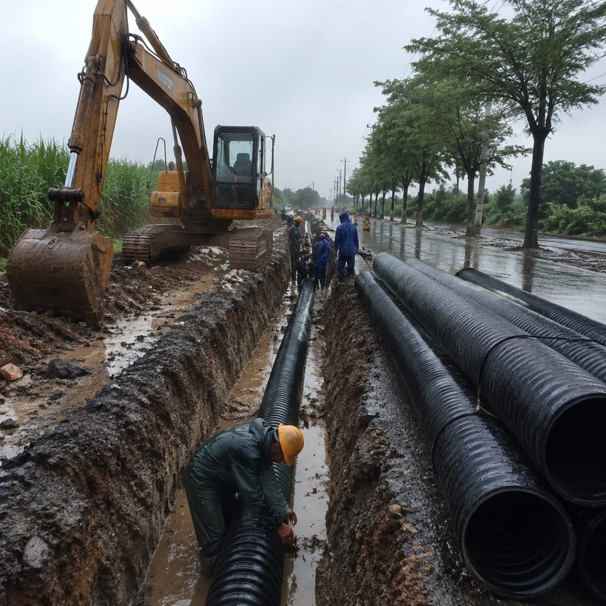 庐江县排水防涝设施升级改造火热推进，雨季施工的管材选型和快速验收怎么抓时间窗口