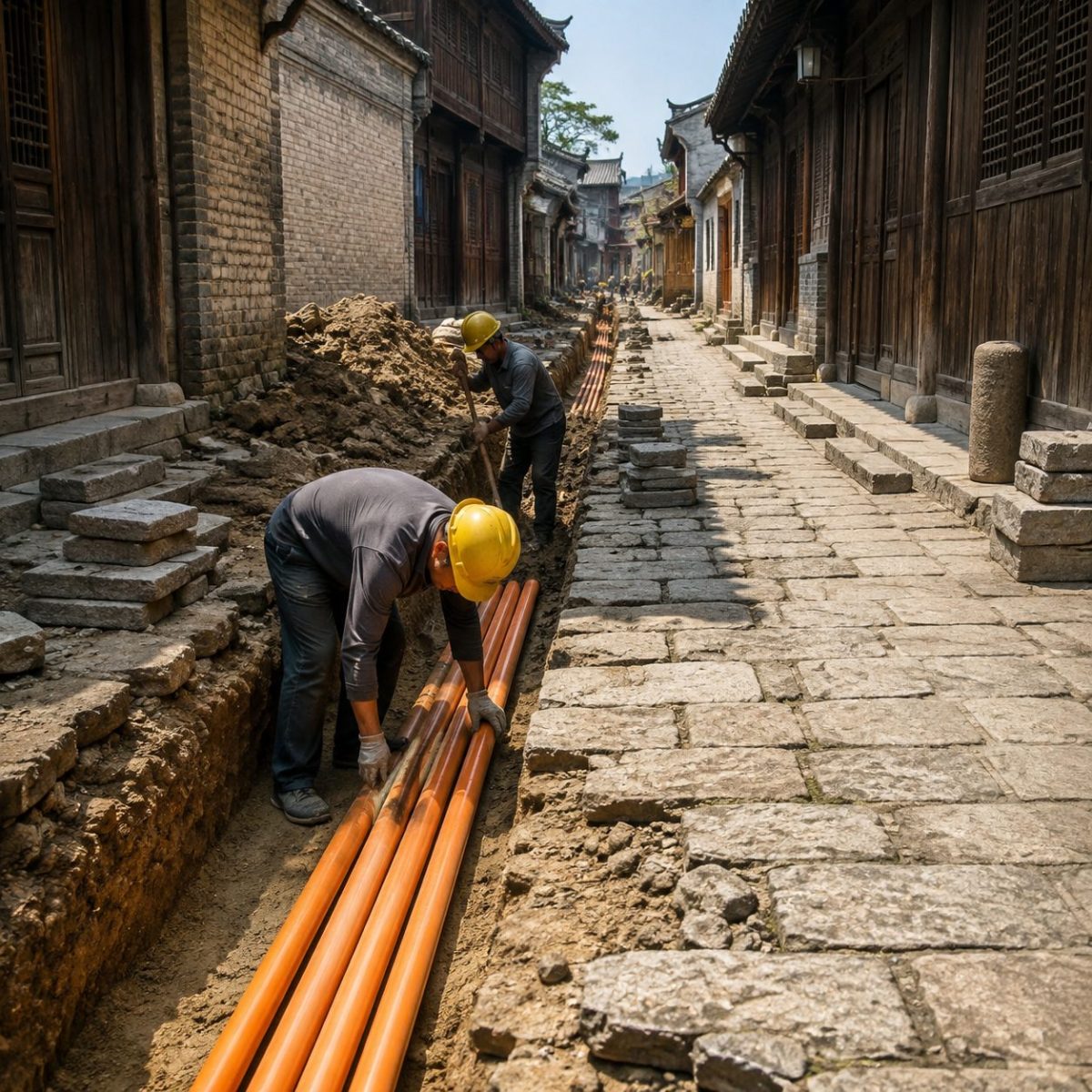 武冈古城片区城市更新：强弱电管线下地工程中PE管怎么选才不会返工