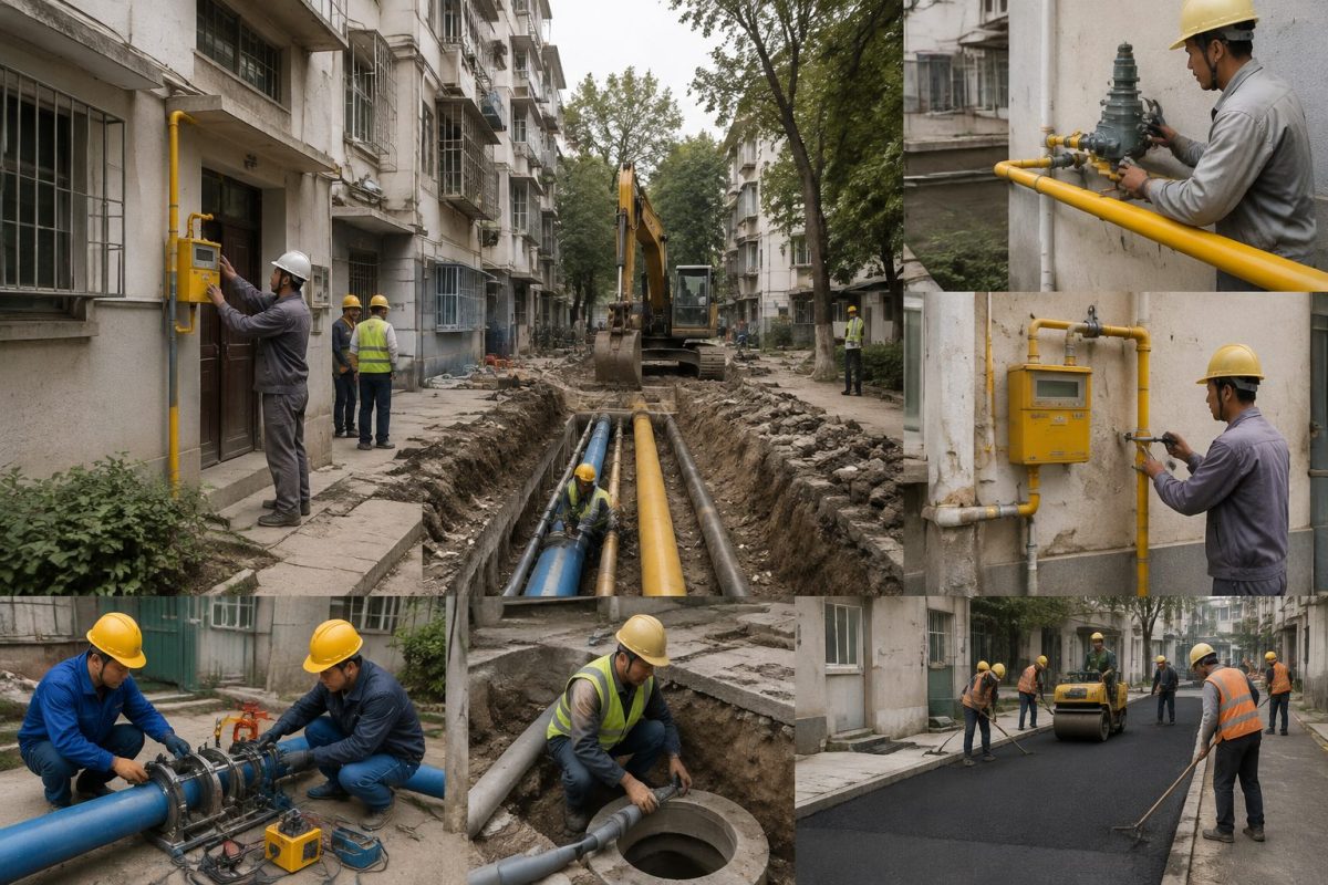 西门口社区地下管网建设及改造项目示意图，AI生成，非项目实景