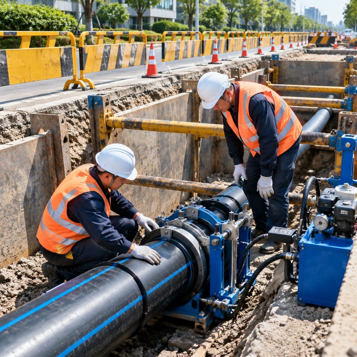 永嘉投入2.81亿元升级供水管网：城镇配水干线选型、防渗接驳与数字化交付施工场景图