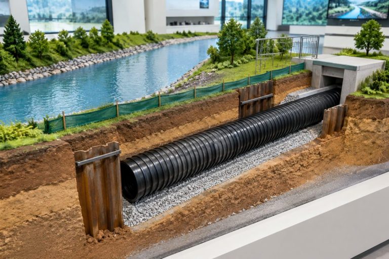 入河溢流污染应急截污：沿河大口径排污管网选线与抗冲刷敷设